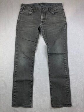 John Varvatos Mens Pants 33 Gray Denim Jeans Bowery Slim Straight Stretch 33x32